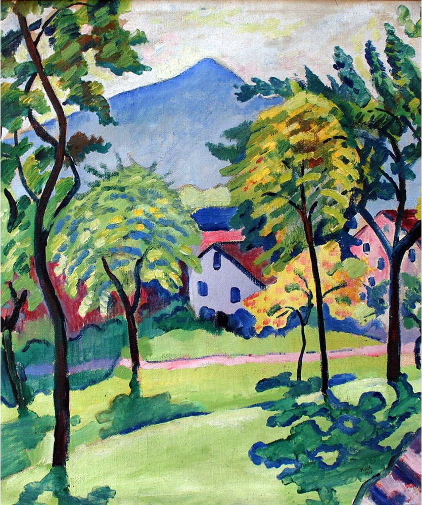 Reprodukce obrazu August Macke - Tegernsee Landscape