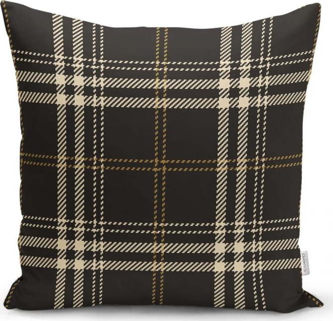 Černobéžový dekorativní povlak na polštář Minimalist Cushion Covers Flannel