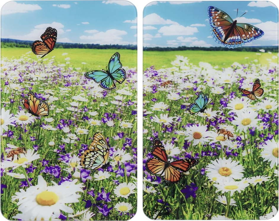 Kryty na sporák z tvrzeného skla v sadě 2 ks 52x30 cm Summer Meadow – Maximex Maximex