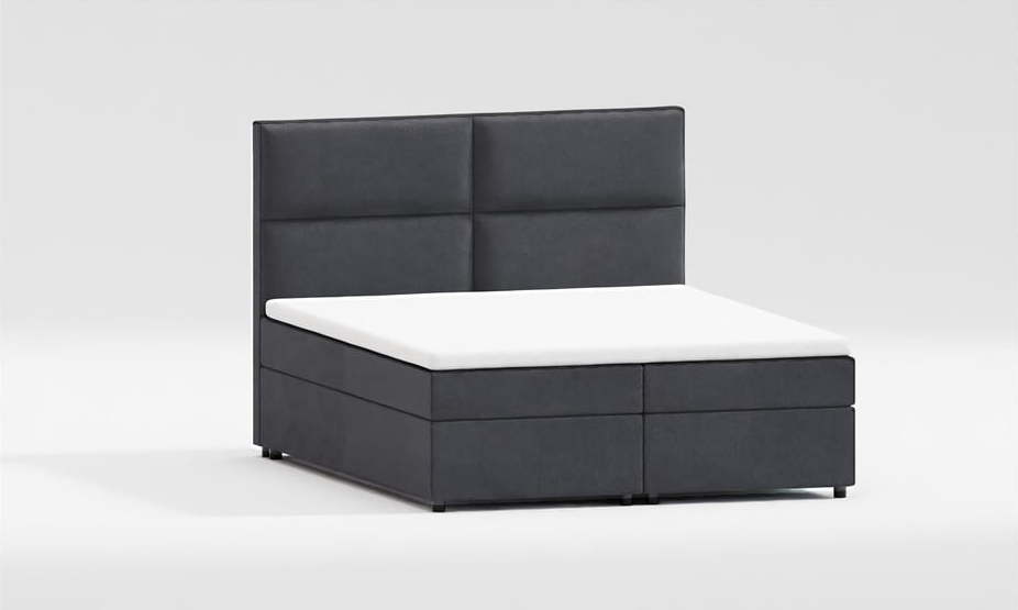 Šedá boxspring postel s úložným prostorem 200x200 cm Rico – Ropez Ropez