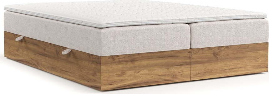 Boxspring postel s úložným prostorem v béžovo-přírodní barvě 140x200 cm Faro – Maison de Rêve Maison de Reve