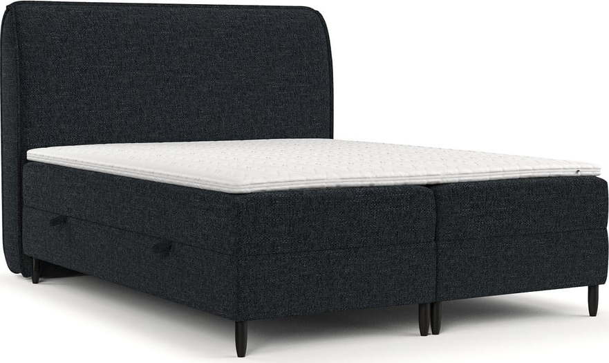 Černá boxspring postel s úložným prostorem 160x200 cm Melba – Maison de Rêve Maison de Reve