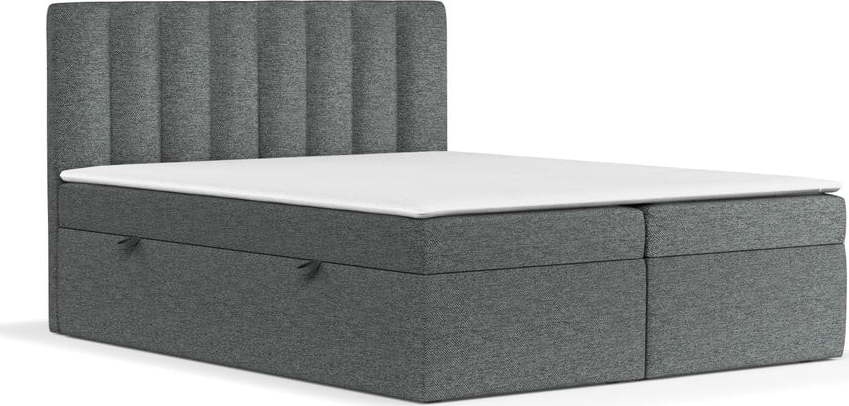 Tmavě šedá boxspring postel s úložným prostorem 180x200 cm Novento – Maison de Rêve Maison de Reve