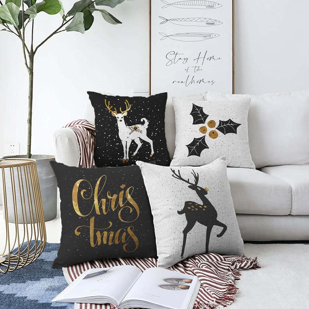 Sada 4 povlaků na polštáře Minimalist Cushion Covers Christmas