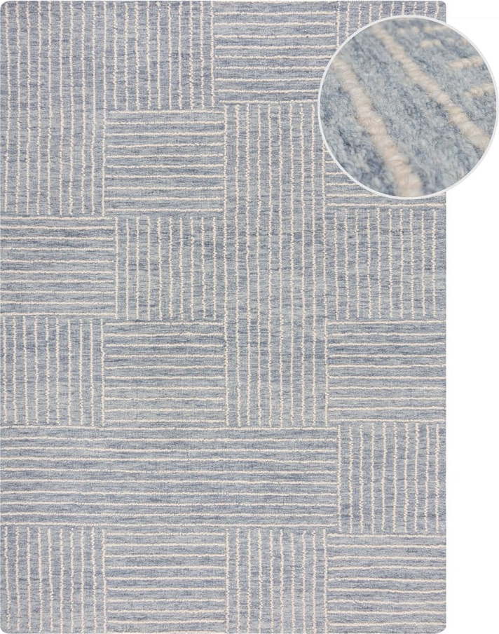 Světle modrý ručně tkaný vlněný koberec 120x170 cm Memphis Wool – Flair Rugs Flair Rugs